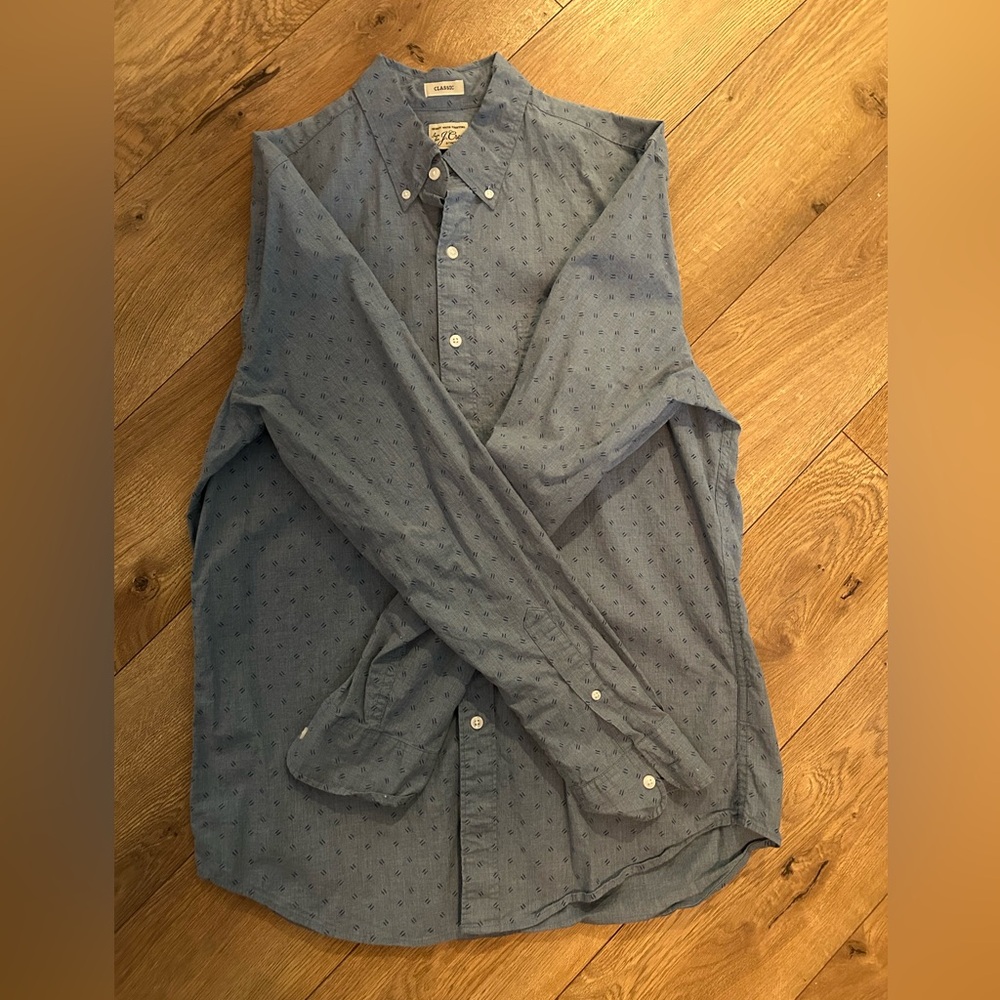 J. Crew Classic Blue Patterned Shirt
